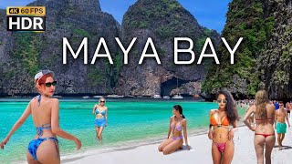 4K HDR | Maya Bay in Phi Phi Islands | BEST Beach in the World 2024 | With Captions