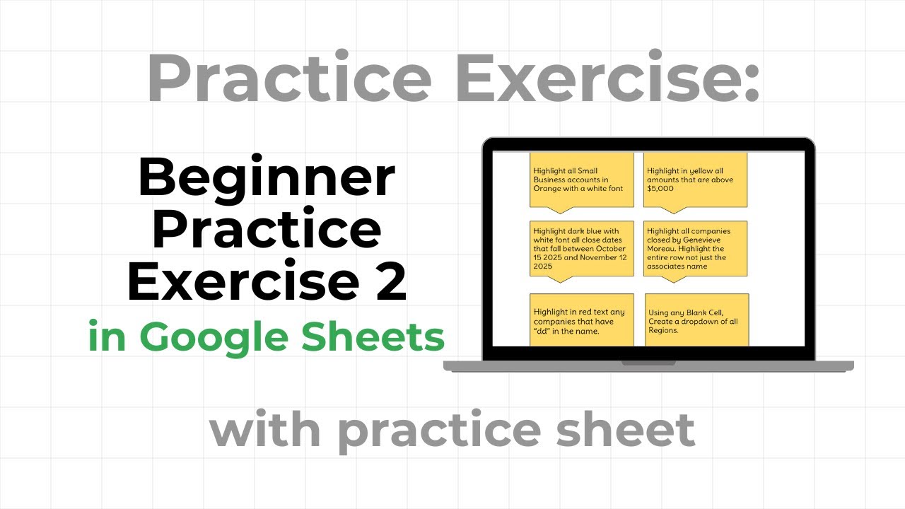 Упражнение №2 для начинающих (с рабочим листом) в Google Sheets!