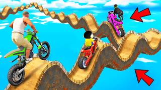 SHINCHAN AND FRANKLIN TRIED THE IMPOSSIBLE BUMPY HILL MEGA RAMP PARKOUR CHALLENGE GTA 5 screenshot 4