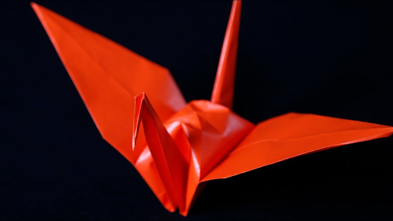 Origami Folding A Paper Crane Youtube