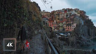 Rainy Evening Walk Manarola, Cinque Terre, Binaural Rain Sounds