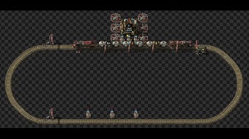 Factorio train station, one refinery, three fluid wagons