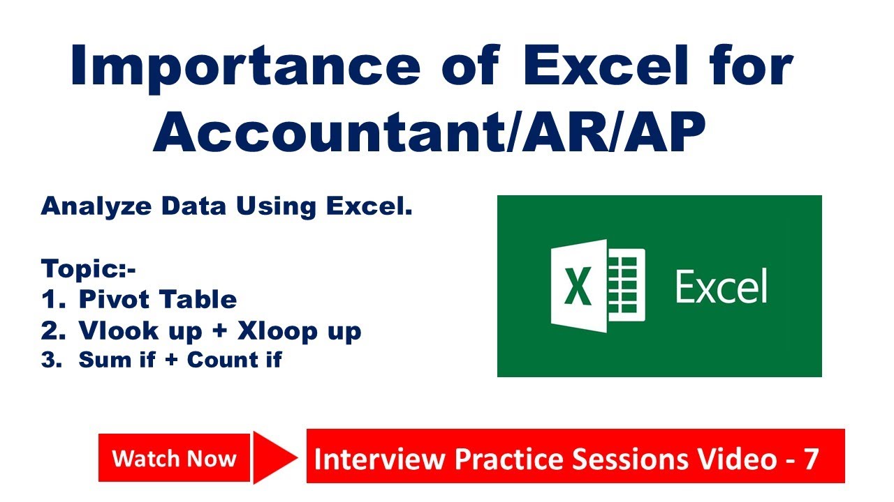 Importance of Excel for Accountant/AR/AP Executive | How to Use Pivot ...