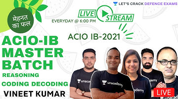Special Session on Coding Decoding (Part-1) For IB Acio | Target ACIO-IB 2021 |  Vineet Kumar