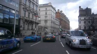 supercars in london march 2014(veyrons,aventador,brabus,458)