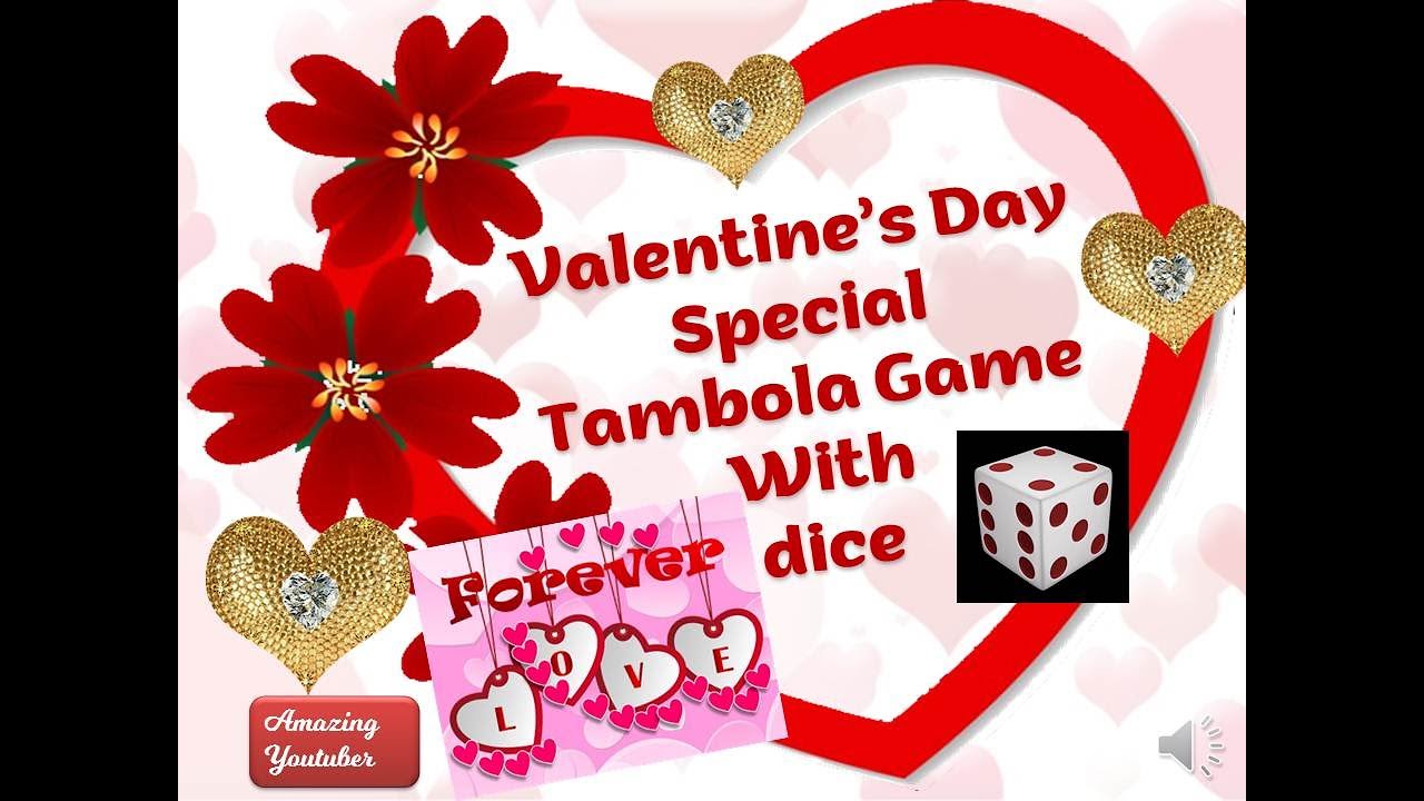 Unique Valentines day Special Tambola and housie Ticket with dice