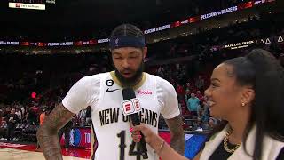 Brandon Ingram details his 40-point outing in the Pelicans' win over the Trail Blazers | NBA on ESPN