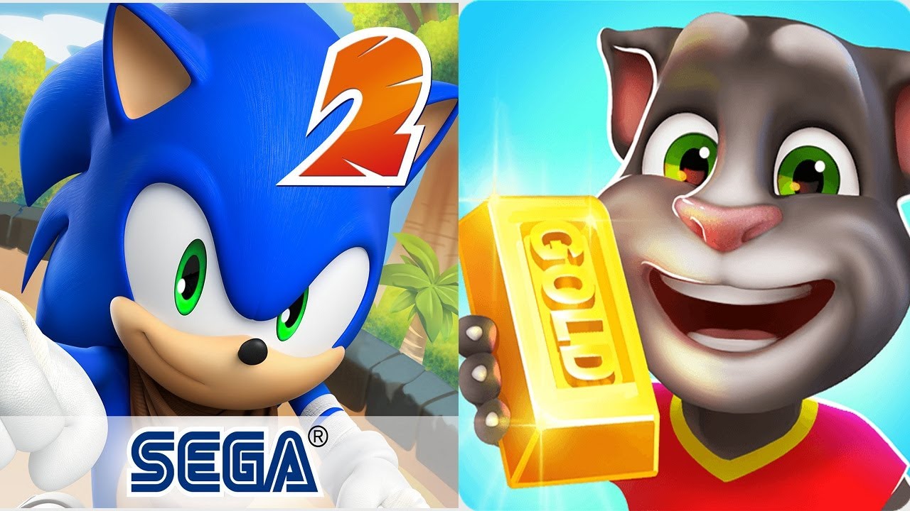 Talking Tom Gold Run Vs Sonic Dash 2 | Android iPad iOS Gameplay - YouTube