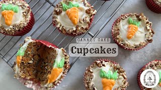 How to Make *Easter Ready* Carrot Cake Cupcakes with Pecans & Cream Cheese Frosting - Happy Bake Day