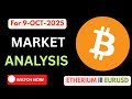 Bitcoin & Etherium Analysis | For 9-OCT-2025 | Bitcoin price Action for tomorrow #bitcoin #etherium