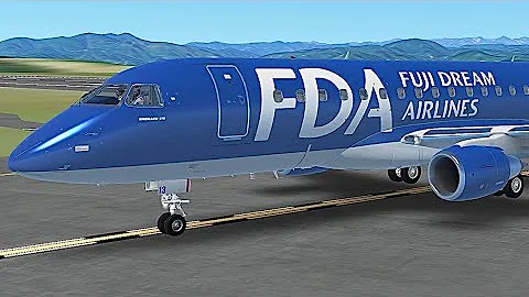 RJNS-Fuji Dream Airlines E175 Landing at Mt.Fuji Shizuoka Airport.
