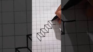 3d illusion staircase || 3d drawing  #viralvideo #easy #drawing #arttutorial #painting #3d #shorts