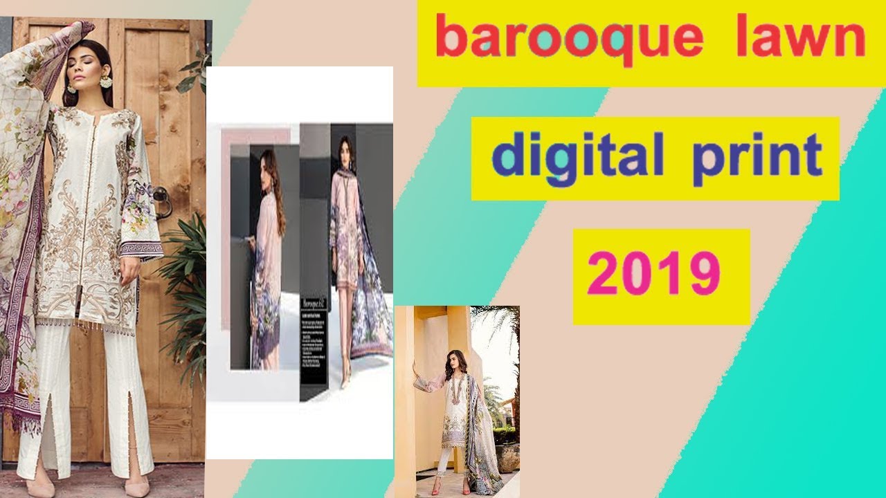 DIGITAL PINK BAROOQUE LAWN DRESS 2019 NEW STYLISH DIGITAL ARRIVAL CASUAL SUMMER COLLECTION. lehenga lyrics