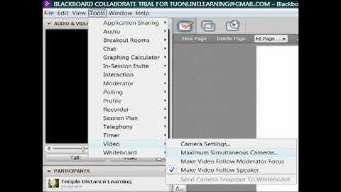 Video Settings for Blackboard Collaborate