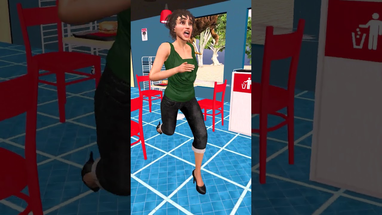 Dinosaur Bite Customers | Dinosaurs Destroy Hotel 