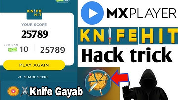 Mx player knife hit game hack trick | #NazeerTech | Unlimited score Unlimited Cash Trick Knife hit