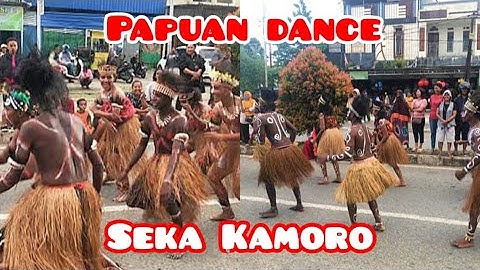 Wow..!!! 😱😱😱 A lot of Papuan dancers doing seka dance on the street “ #Seka Dance #Timika Papua