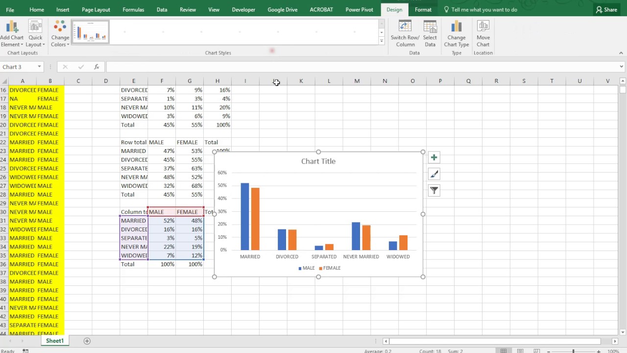 Excel - Clustered bar chart - YouTube