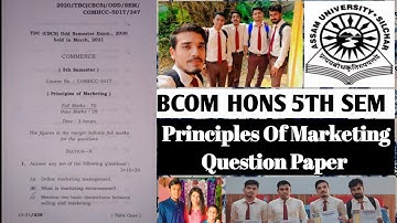 Assam University Bcom Hons 5th Sem Question Paper | Principles Of Marketing |@Navoneet Bhattacharjee