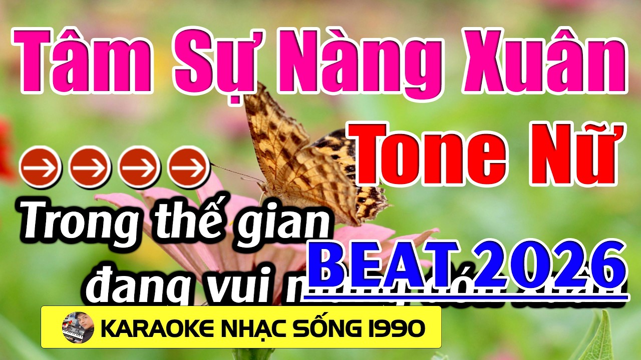 Tâm Sự Nàng  Xuân - Karaoke Tone Nữ ( F#m ) - Beat Hay Nhất 2026 - Karaoke Nhạc Sống 1990 - Beat Mới