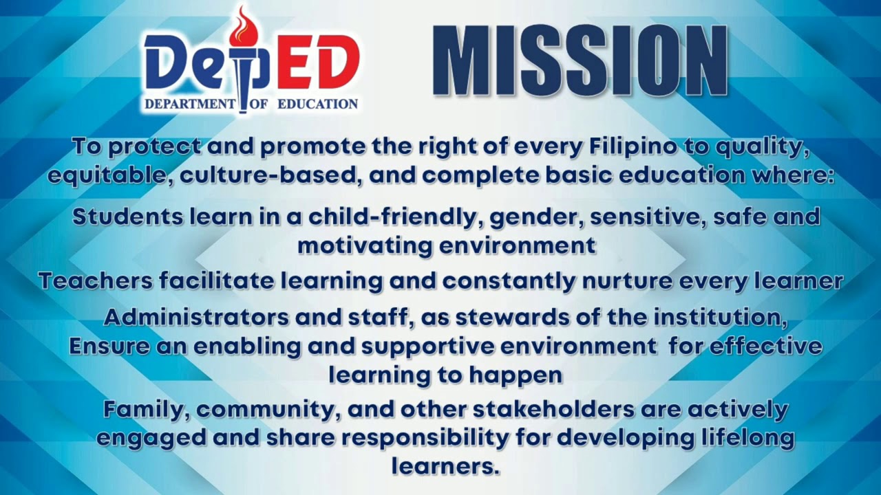 vision mission statement and core values in education