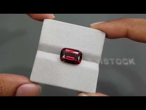 Orange-red tourmaline from Africa 7.79 carats in cushion cut Video  № 3