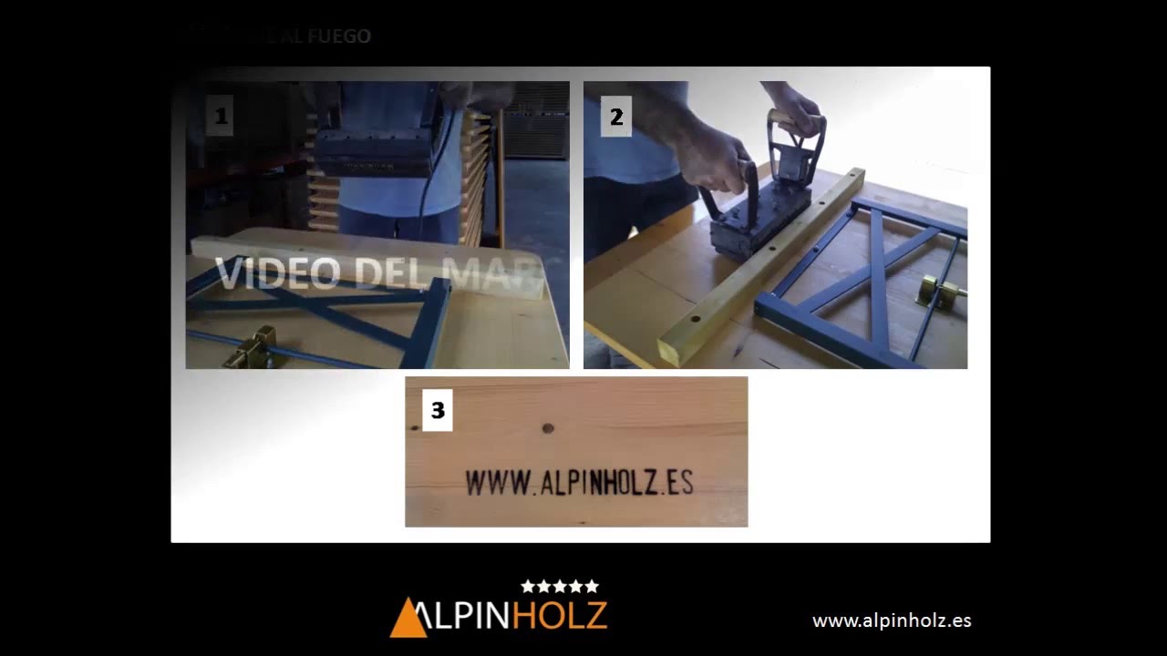 Mesas y bancos plegables de madera Alpinholz personalizados