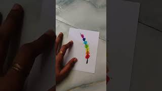 Rainbow Feather | @MamthaaDeviHCreativities #diypaperart #easyart #rainbow #feather #viralshorts