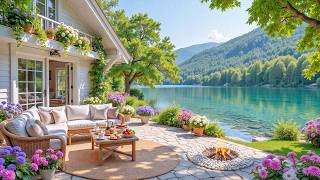 Peaceful Summer Lakeside Morning 🔥 Soft Piano By The Campfire For Reading & Slow Living screenshot 2