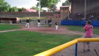 Sam DiMatteo hits homerun to left against Raton