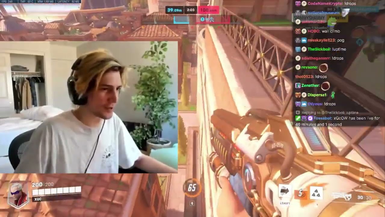 xQc trying to use Secret Bridge again in Overwatch 2