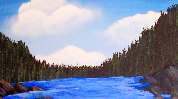 How to paint easy Fir Trees with a fan brush Acryl...