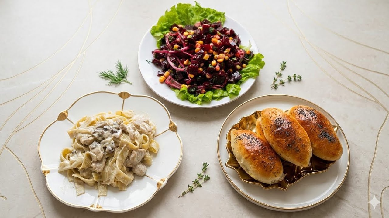 Меню на ифтар сухур 9/30. Итальянская паста 🍝/печеные пирожки с капустой/ салат со свеклой. #рамадан