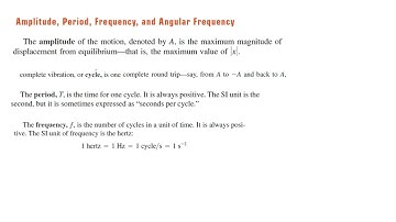 Amplitude, Period, Frequency, and Angular Frequency