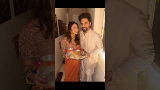 Rakul Preet Singh with husband Jackky Bhagnani at celebrate😍💗 karwachauth look #shortsvideo