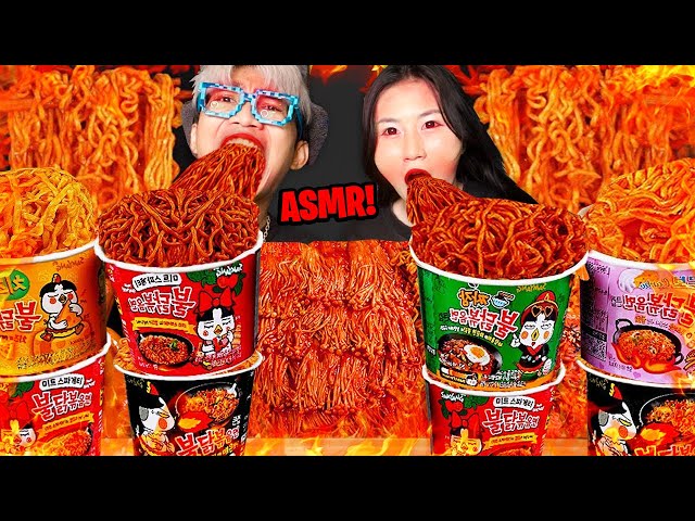 ASMR MUKBANG Semua Samyang, Cabai Level 1 JUTA di Toko Serba Ada! Pingsan TELFON AMBULAN!!! class=