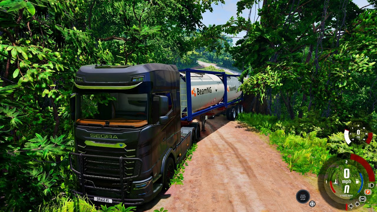 Segra Truck: Bad Road | Empty Double Tanker | BeamNG.drive (Gamepad ...
