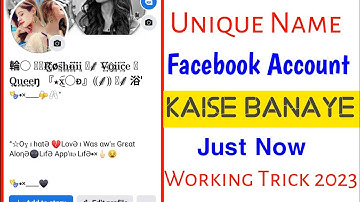 How To Make Unique Name Facebook Account || Kaise Banaye Just Now 2023 ||