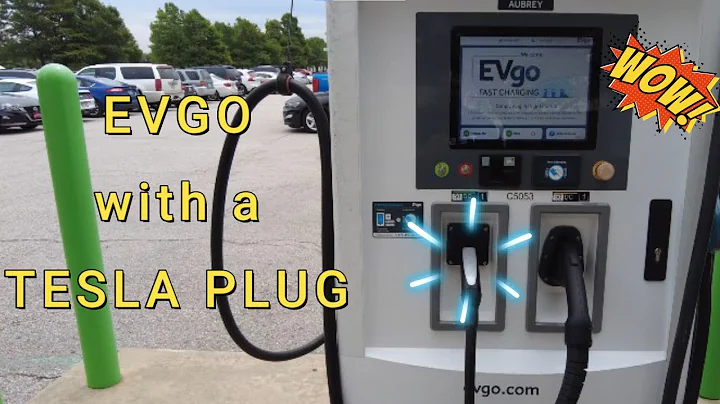 Tesla plug on an EVGO charger!