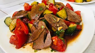 Острый салат с говяжьим языком/ Салат без майонеза.Полезный салат