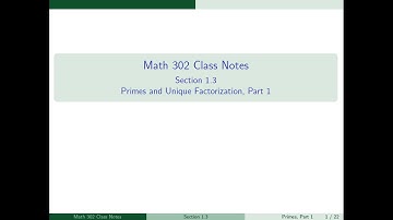 1.3 Primes and Unique Factorization Part 1
