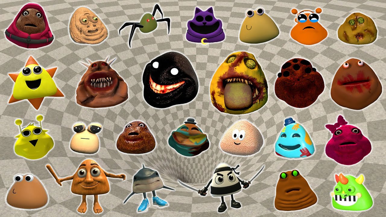 DESTROY ALL ROBLOX 3D POU BOU'S REVENGE FAMILY in BIG FUNNEL Garry's Mod