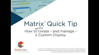 Matrix Create and Manage Custom Displays