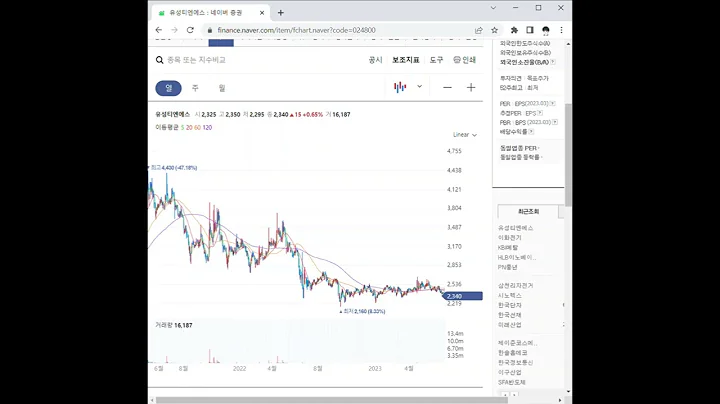 024800유성티엔에스 주가 전망 및 차트 분석