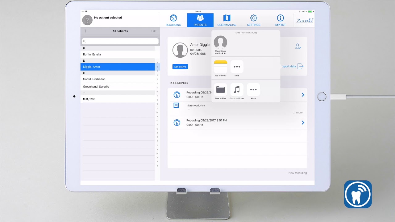 Export data via iTunes PC/Mac Software