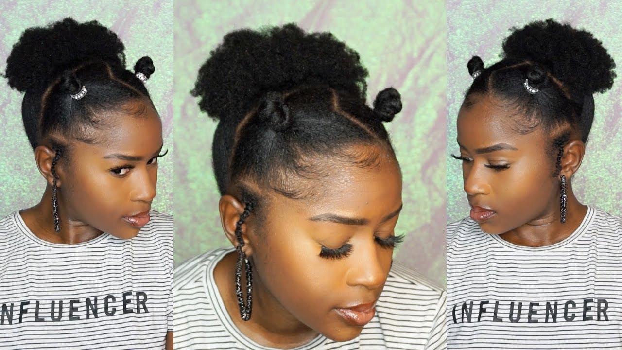 EASY Bantu Knot Afro Puff Style on Short 4C Natural Hair!!!(My go to ...