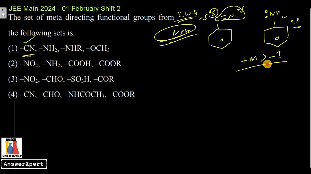 The set of meta directing functional groups from the following sets is