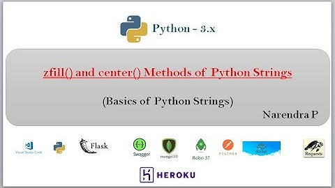 zfill() and center() methods of Python Strings | Video-28