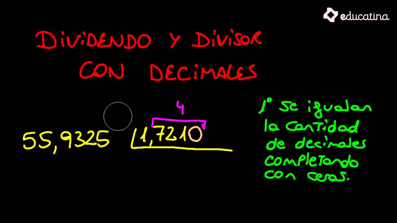 Divisor y dividendo con decimales. - Aritmética - Educatina - YouTube