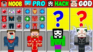 Minecraft NOOB vs PRO vs HACKER vs GOD SUPERHEROES MARVEL Crafting Challenge (Animation)